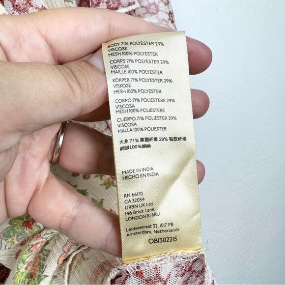 NWT Free People Because I Love You Tunic/Dress In Sunshine Combo Sz M Boho Sheer - Picture 16 of 16